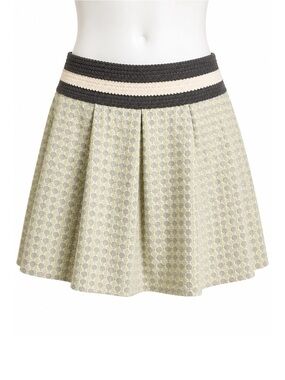 Size L Maeve Anthropologie Women’s Jacquard Dot A-Line Skater Skirt Textured